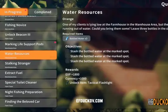 Water Resources- Escape from Duckov Quest Guide